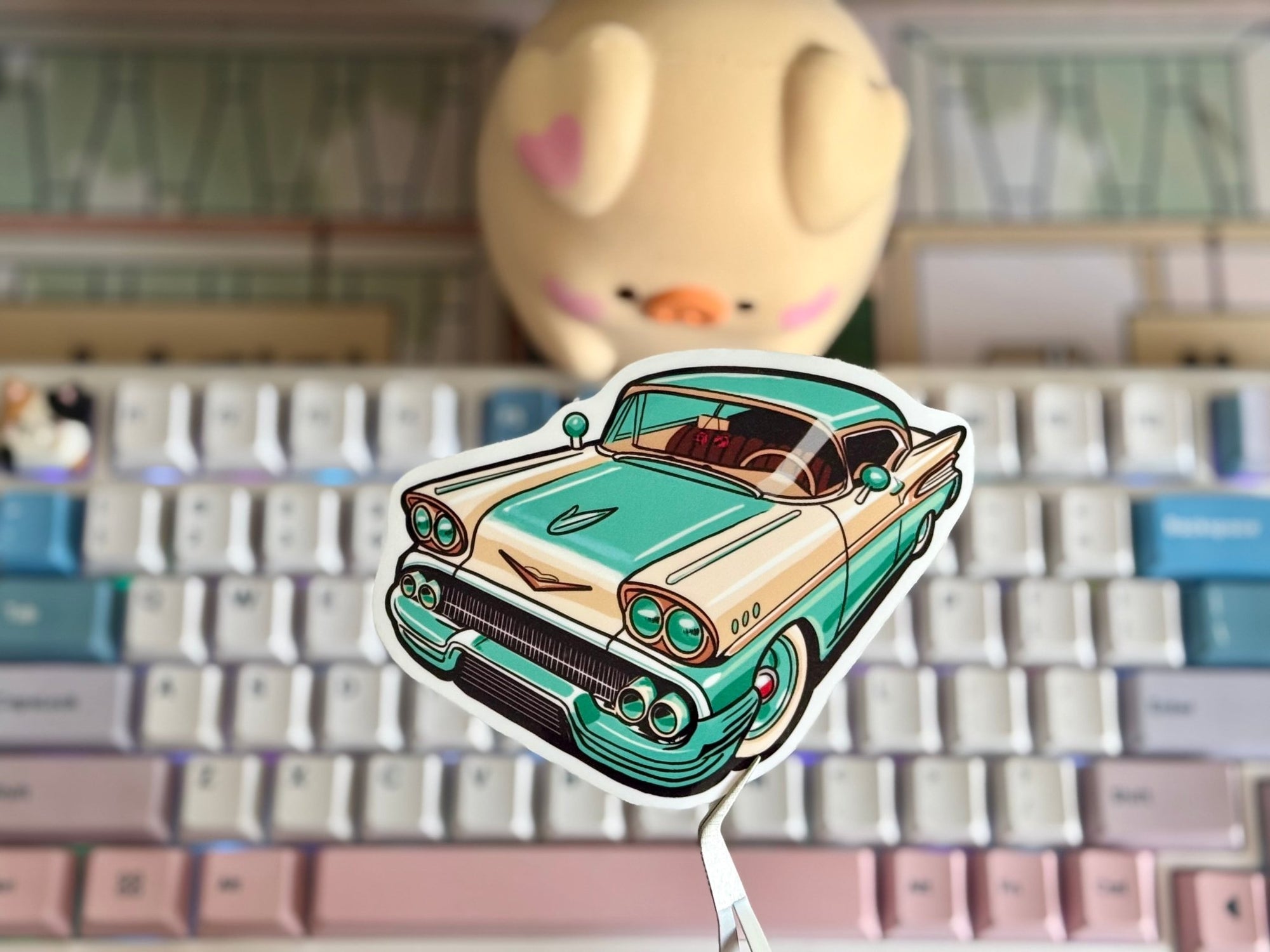 1950's Classic Car Die Cut Sticker - | High - Quality Waterproof Sticker | Curated Chroma Designs