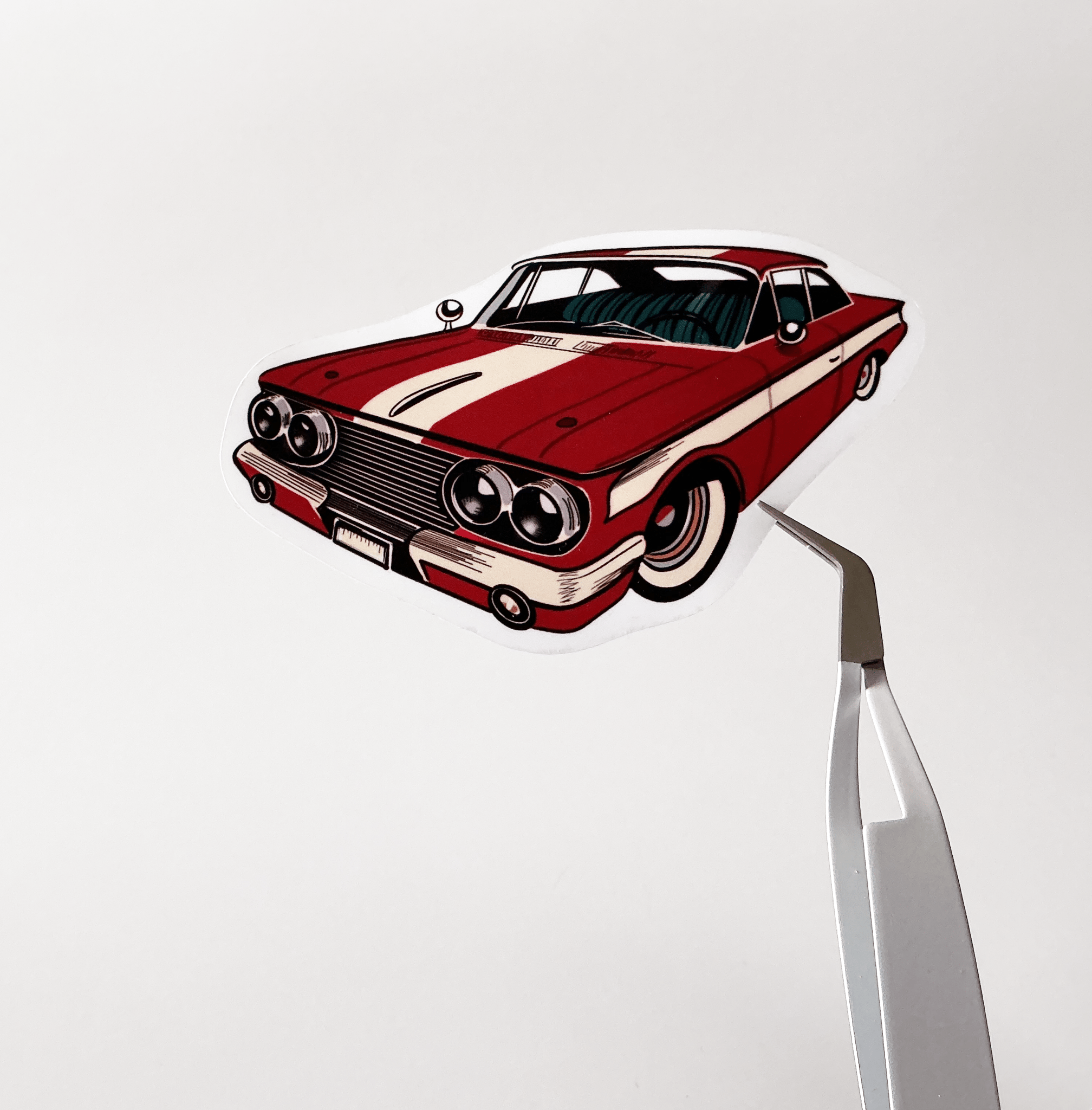 1960s Classic Car Die Cut Sticker - | High - Quality Waterproof Sticker | Curated Chroma Designs