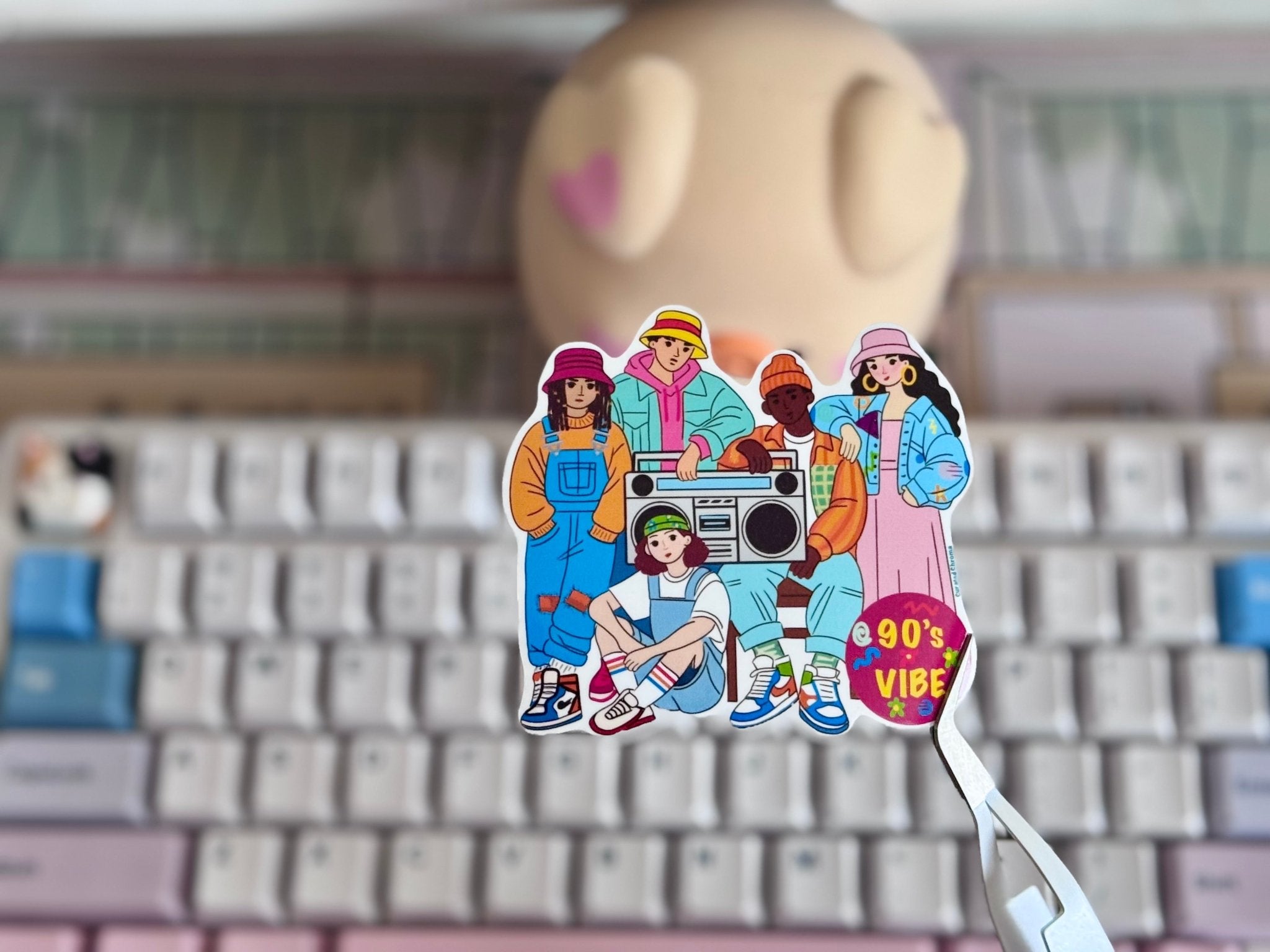 90's Vibe Die Cut Sticker - | High - Quality Waterproof Sticker | Curated Chroma Designs