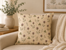 Cream Clover & Mauve Floral Pillow Cover