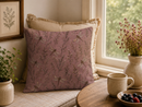 Mauve Dragonfly & Botanical Pillow Cover