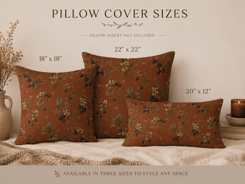 Terracotta Blackberry Bramble Pillow Cover