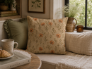 Rust Orange Floral & Seed Pod Pillow Cover