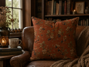 Terracotta Blackberry Bramble Pillow Cover