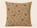 Rust Orange Floral & Seed Pod Pillow Cover