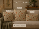 Rust Orange Floral & Seed Pod Pillow Cover