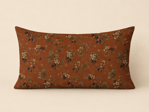 Terracotta Blackberry Bramble Pillow Cover