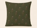 Olive Green Thistle Floral Pillow Cover