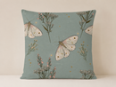Ivory Moth & Sage Meadow Floral Pillow Cover