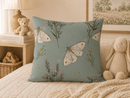 Ivory Moth & Sage Meadow Floral Pillow Cover