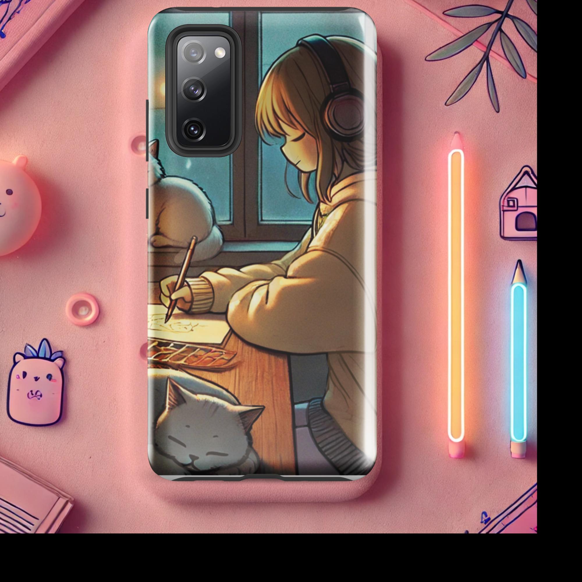 A Peaceful Night In - Lofi Kawaii Tough case for Samsung® - Samsung Galaxy S20 FE | High - Quality Phone Case | Curated Chroma Designs