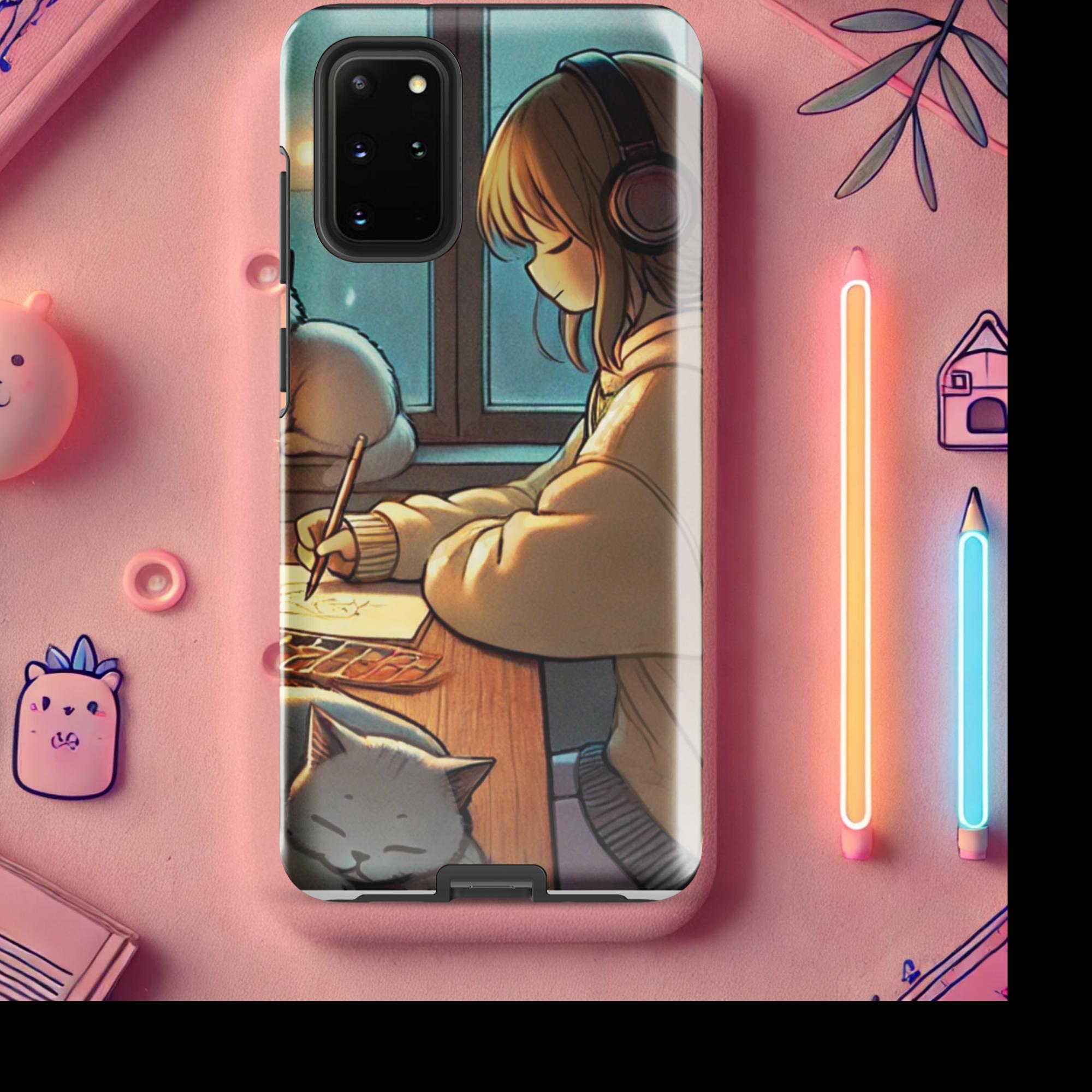 A Peaceful Night In - Lofi Kawaii Tough case for Samsung® - Samsung Galaxy S20 Plus | High - Quality Phone Case | Curated Chroma Designs