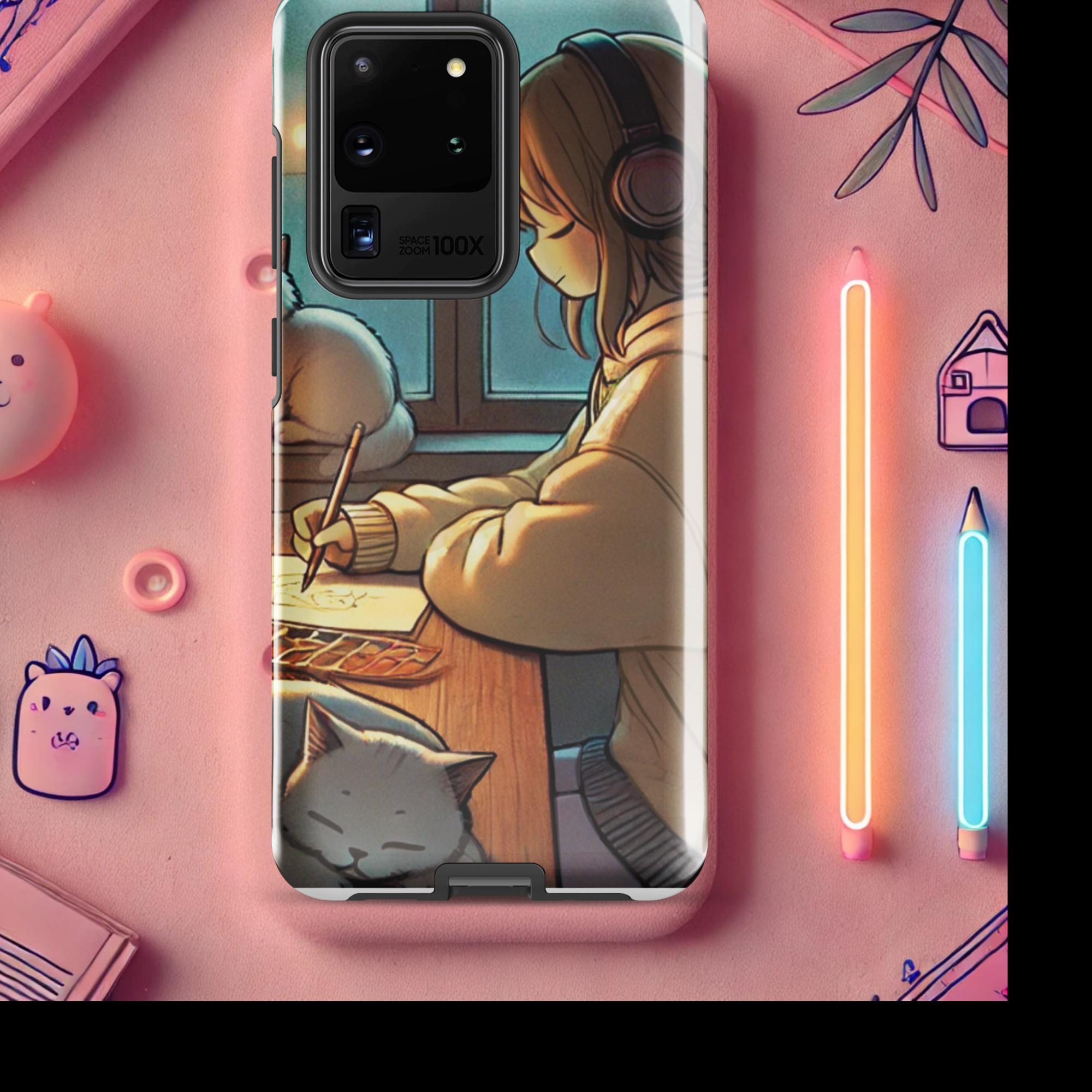 A Peaceful Night In - Lofi Kawaii Tough case for Samsung® - Samsung Galaxy S20 Ultra | High - Quality Phone Case | Curated Chroma Designs