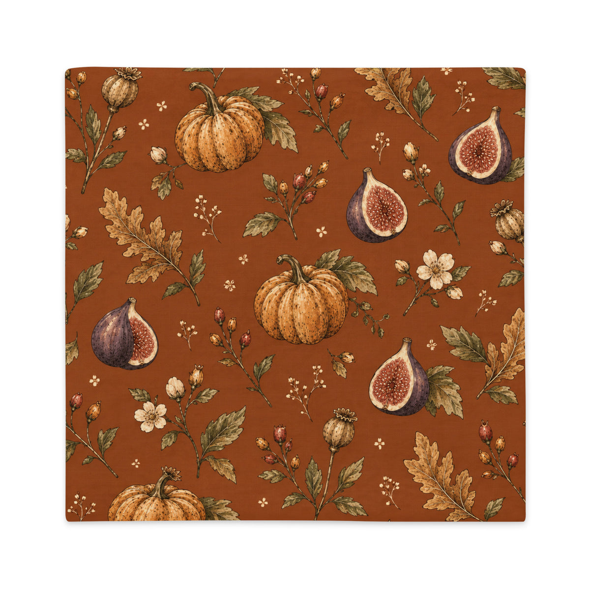 Pumpkin & Fig Harvest Botanical Pillow Cover