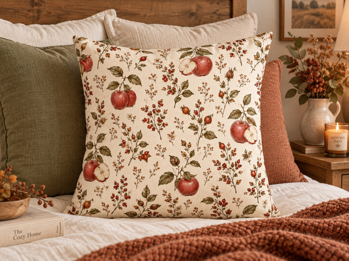 Apple Harvest Botanical Pillow Cover