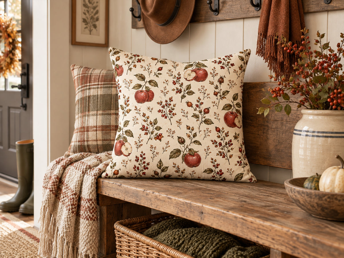 Apple Harvest Botanical Pillow Cover