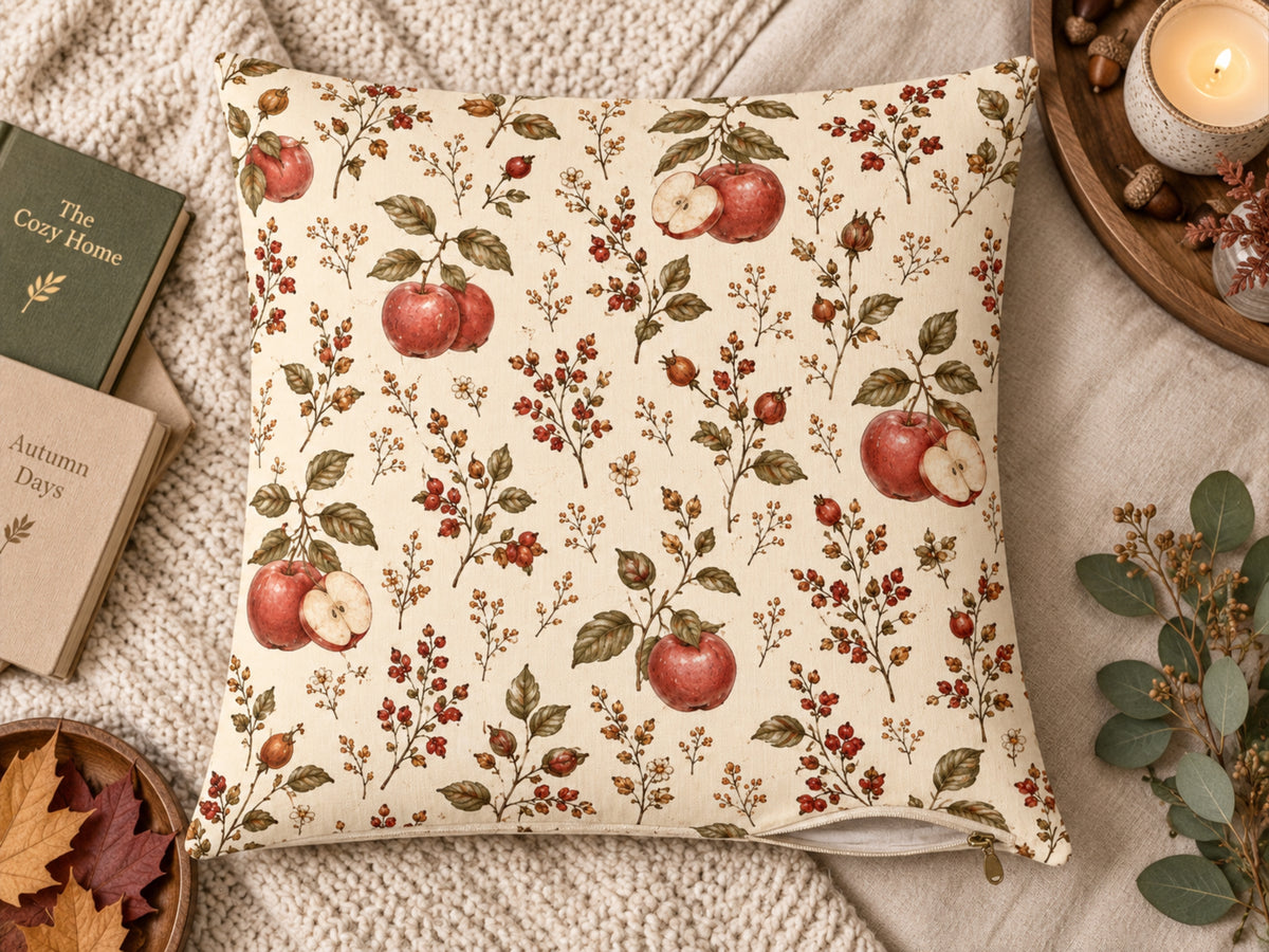 Apple Harvest Botanical Pillow Cover