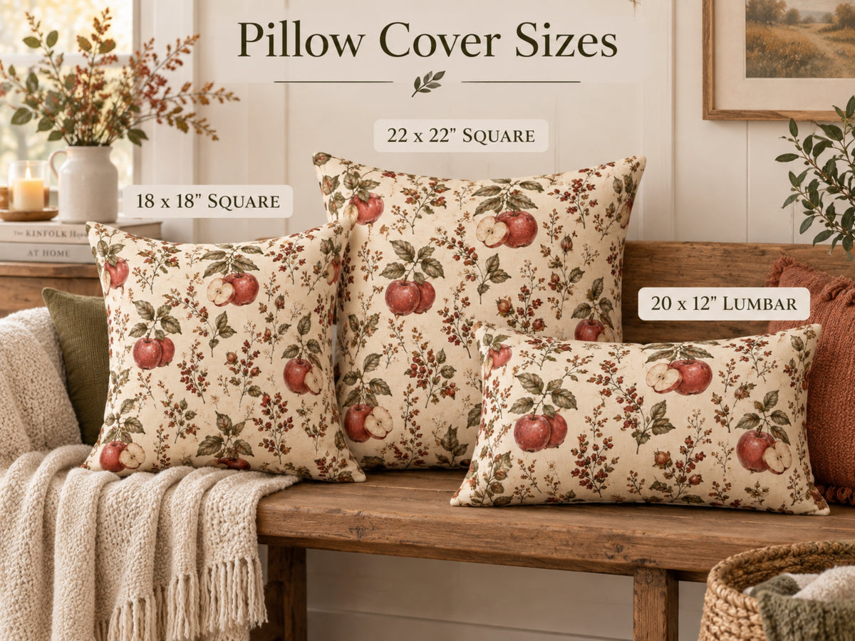 Apple Harvest Botanical Pillow Cover