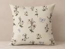 Blue Butterfly & Ivory Floral Pillow Cover