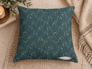 Blue Green Floral Sprig Pillow Cover