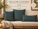 Blue Green Floral Sprig Pillow Cover