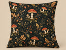 Dark Woodland Mushroom & Acorn Pillow Cover