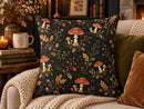 Dark Woodland Mushroom & Acorn Pillow Cover