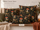 Dark Woodland Mushroom & Acorn Pillow Cover