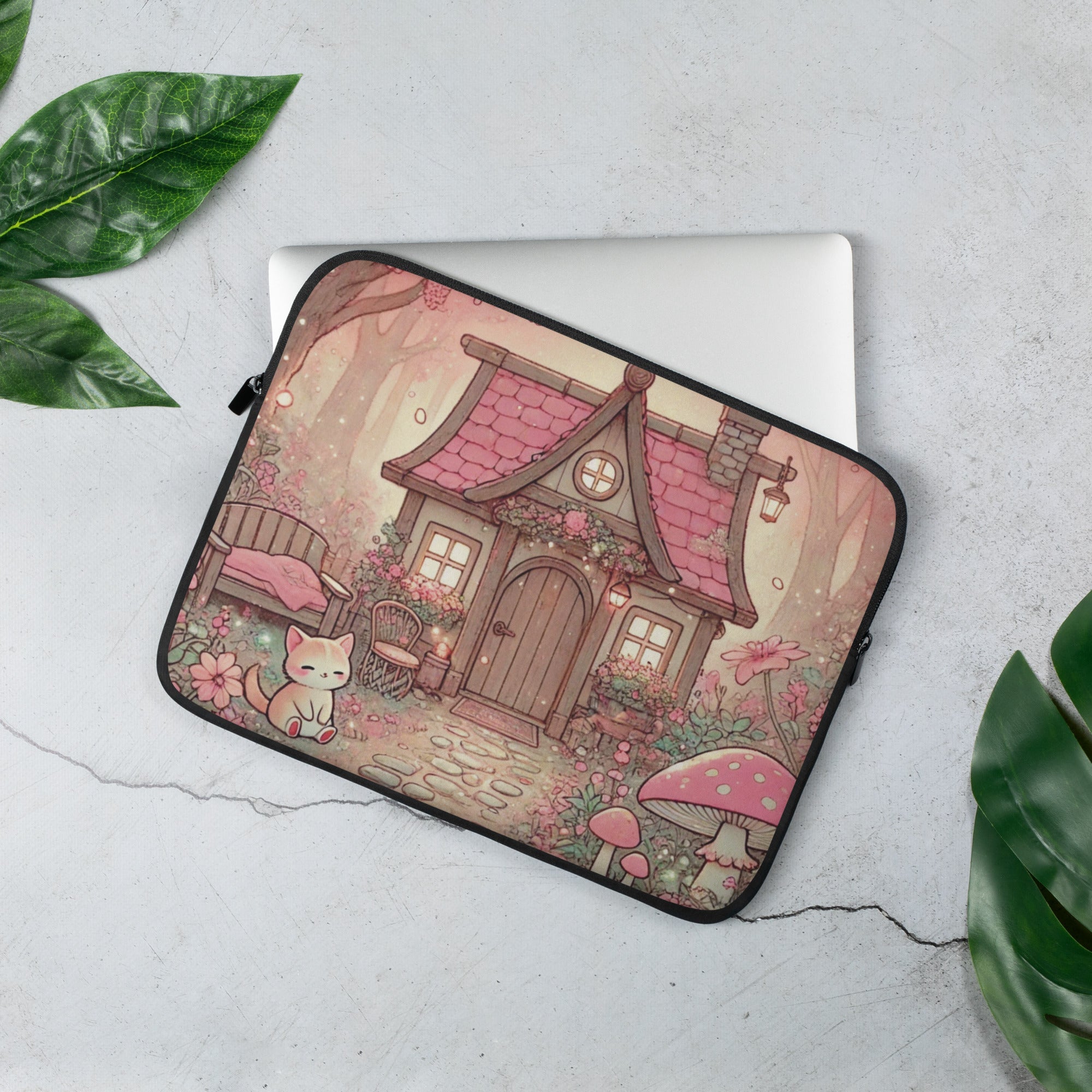 Fairy Garden Cottage - Lofi Kawaii Laptop Sleeve - 13″ | High - Quality Laptop Case | Curated Chroma Designs