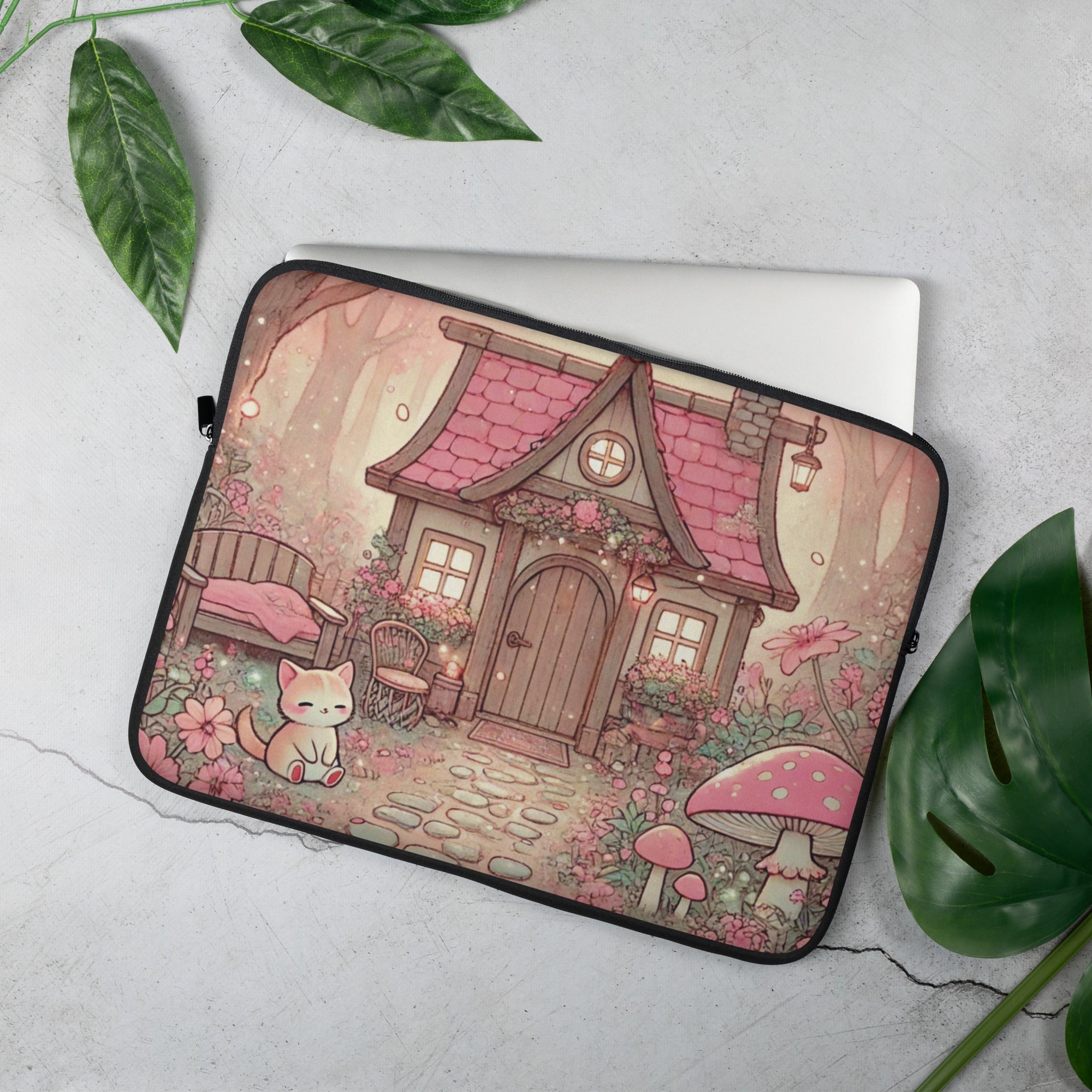 Fairy Garden Cottage - Lofi Kawaii Laptop Sleeve - 15″ | High - Quality Laptop Case | Curated Chroma Designs