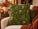 Forest Mushroom & Fern Botanical Pillow Cover