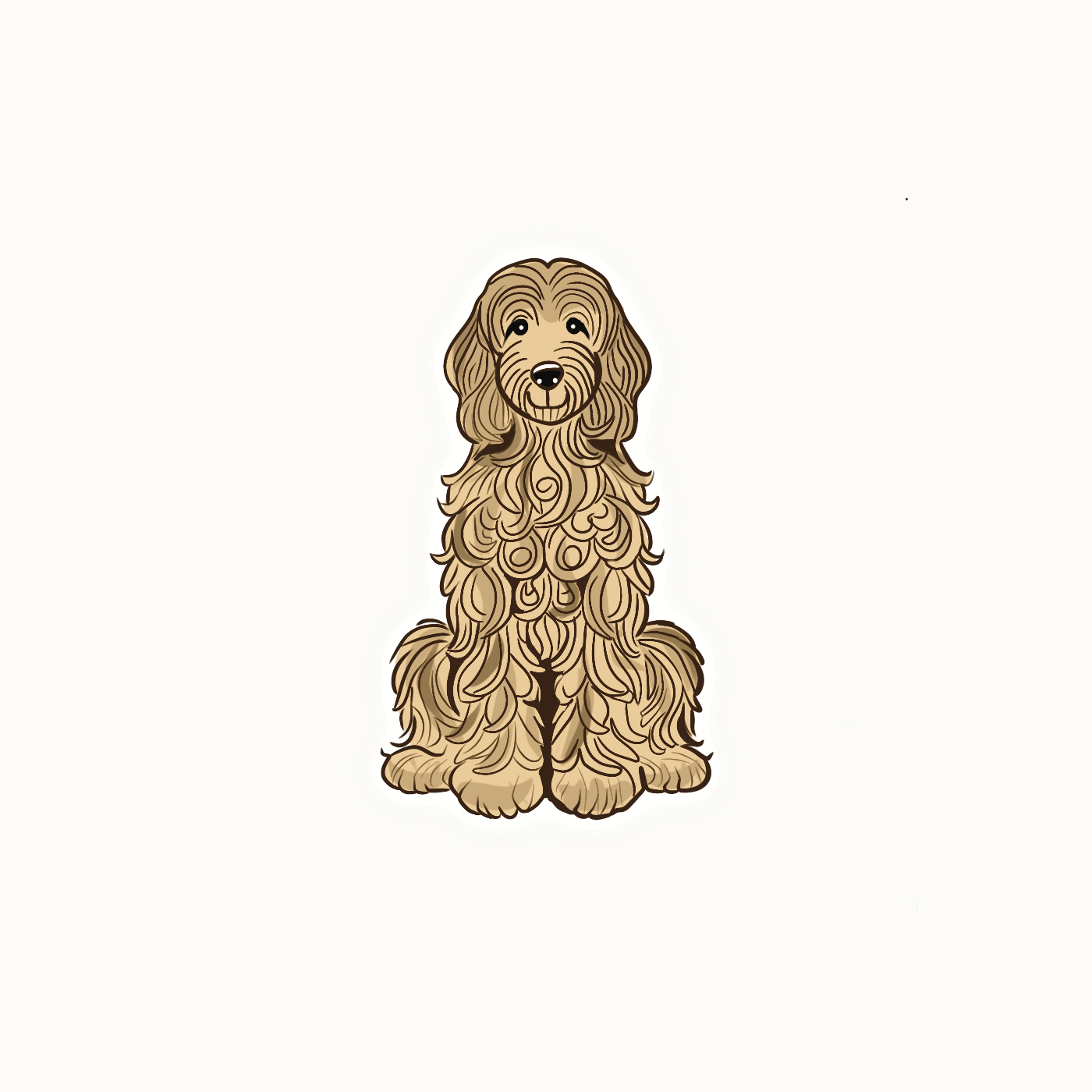 Golden Doodle Die Cut Sticker - | High - Quality Waterproof Sticker | Curated Chroma Designs