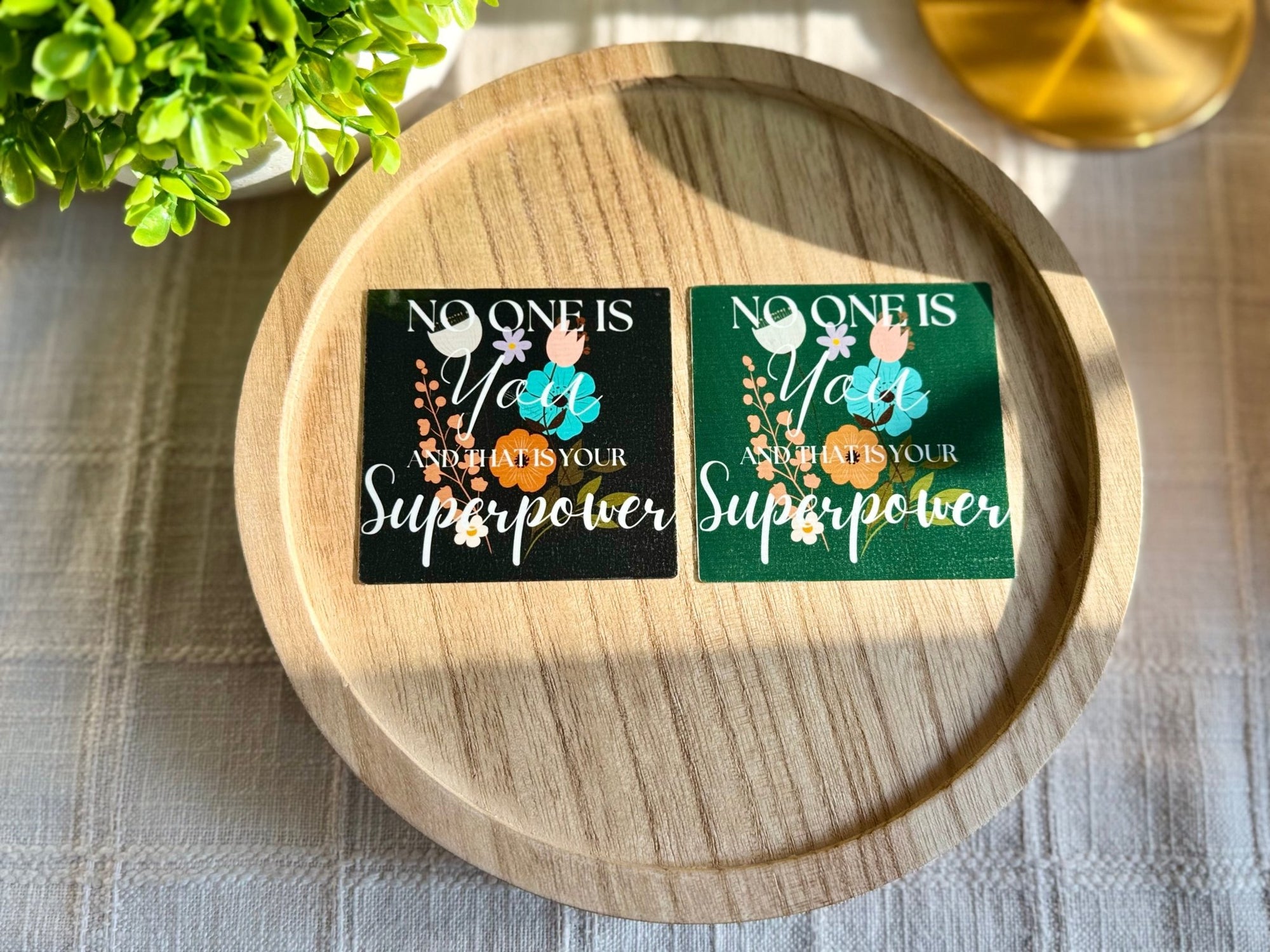 Inspirational Quote Sticker | No One Is You and That Is Your Superpower | Motivational Waterproof Vinyl Decal for Laptops, Journals, Water Bottles - Green | High - Quality Waterproof Sticker | Curated Chroma Designs