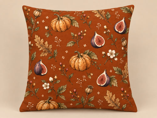 Pumpkin & Fig Harvest Botanical Pillow Cover