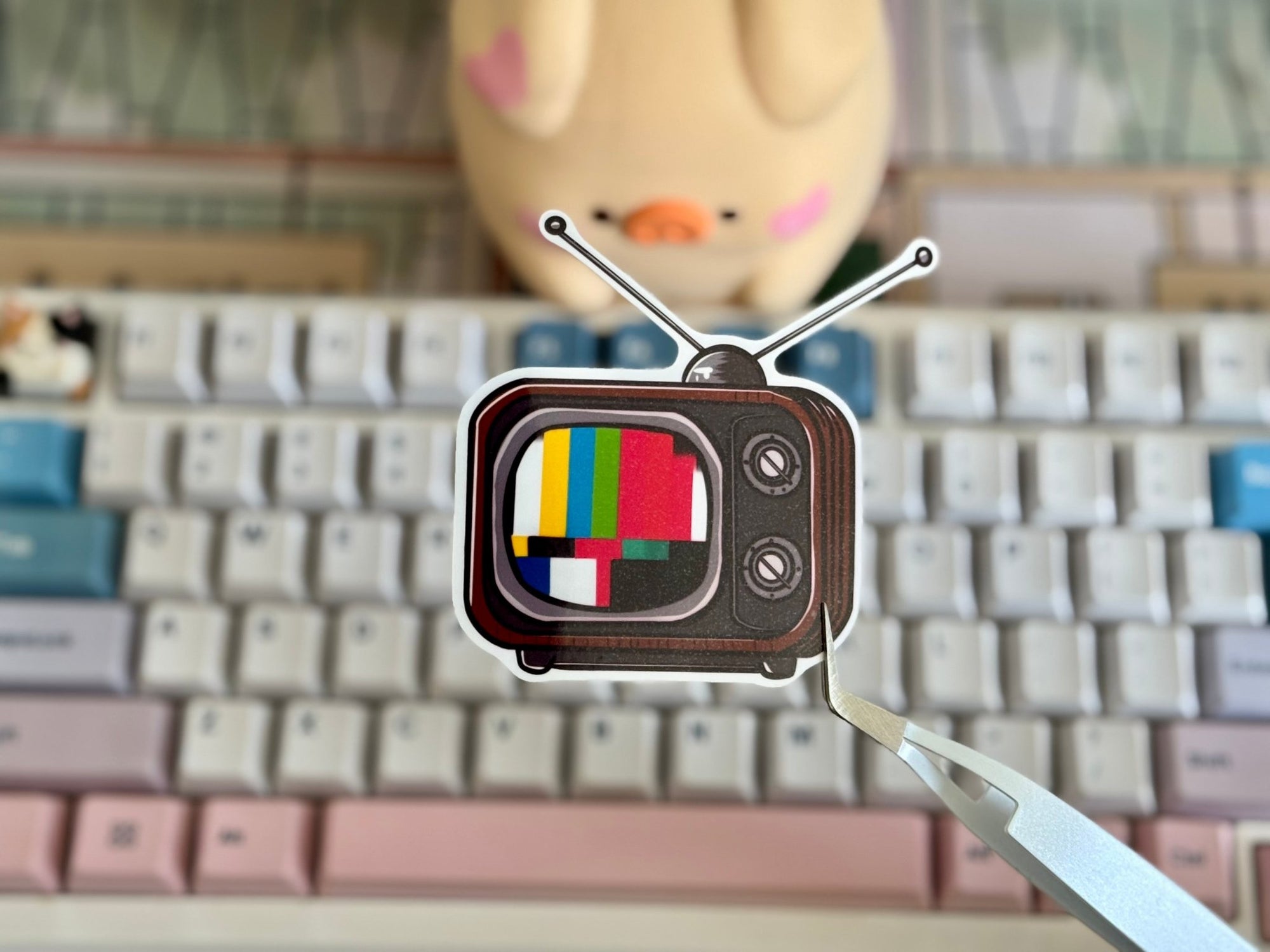 Retro TV Die Cut Sticker - | High - Quality Waterproof Sticker | Curated Chroma Designs