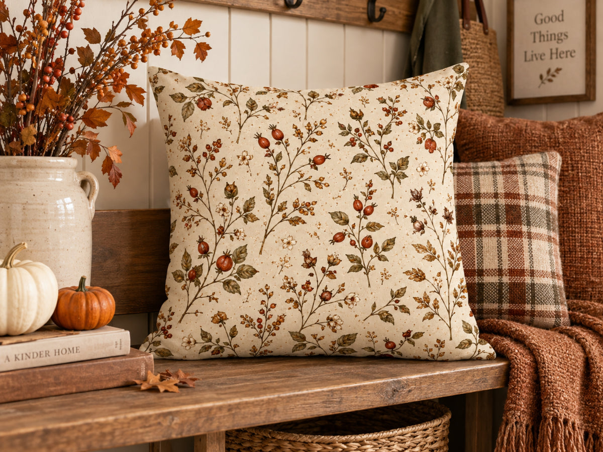 Rosehip & Wild Berry Botanical Pillow Cover