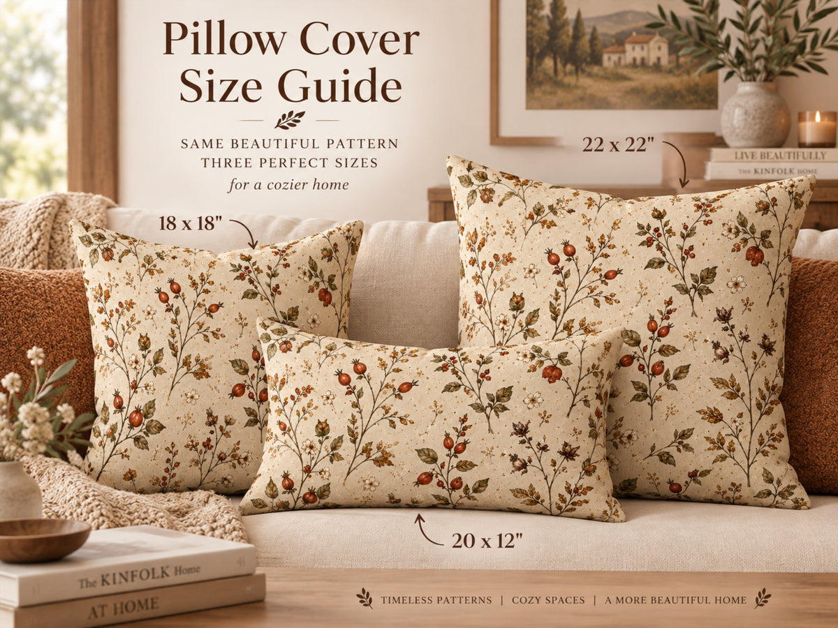 Rosehip & Wild Berry Botanical Pillow Cover