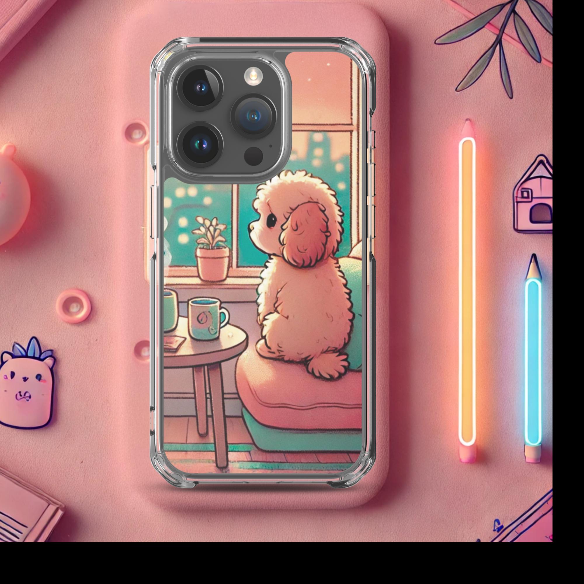 Sunset City Glow - Lofi Kawaii Clear Case for iPhone® - iPhone 15 Pro | High - Quality Phone Case | Curated Chroma Designs