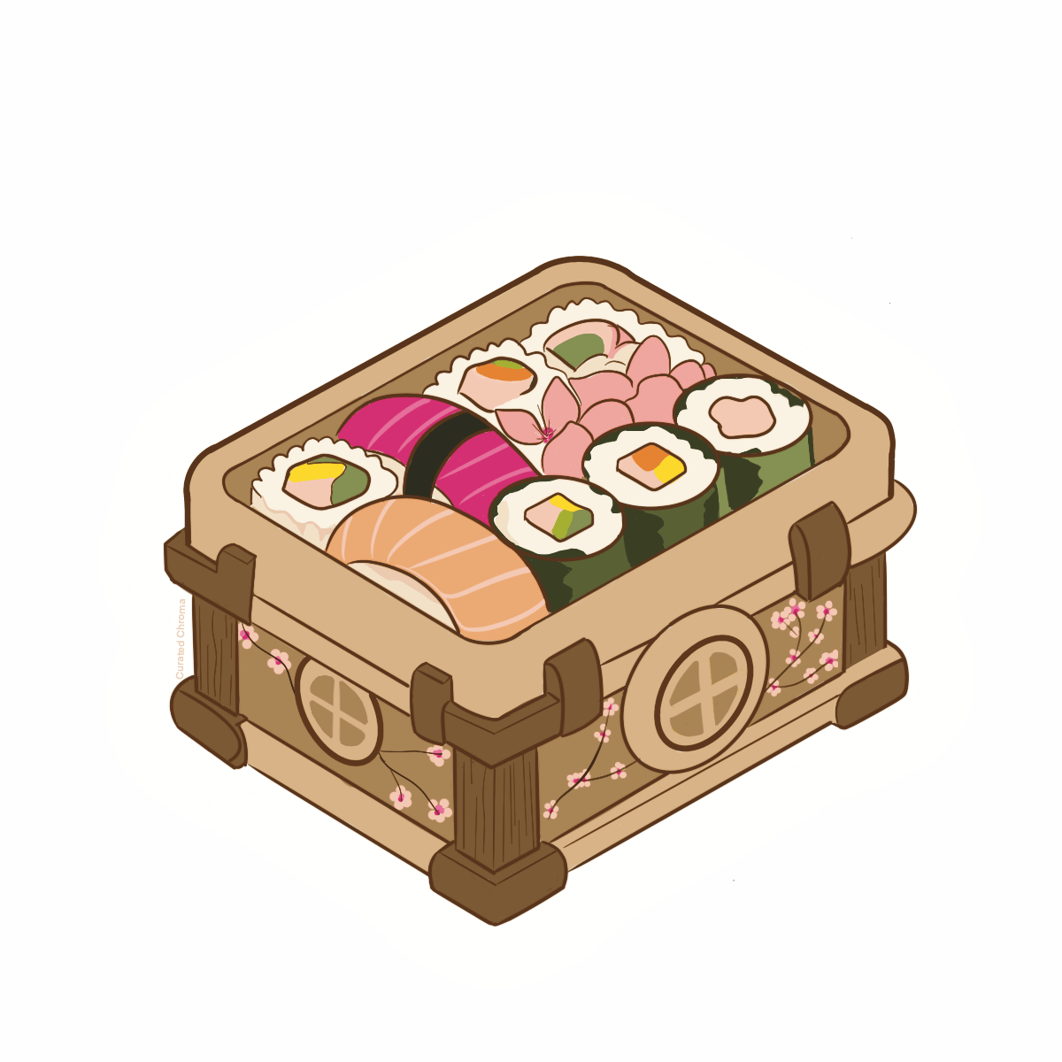 Sushi Bento Box Die Cut Sticker - | High - Quality Waterproof Sticker | Curated Chroma Designs