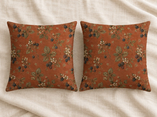 Terracotta Blackberry Bramble Pillow Cover Set of 2