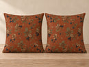 Terracotta Blackberry Bramble Pillow Cover Set of 2