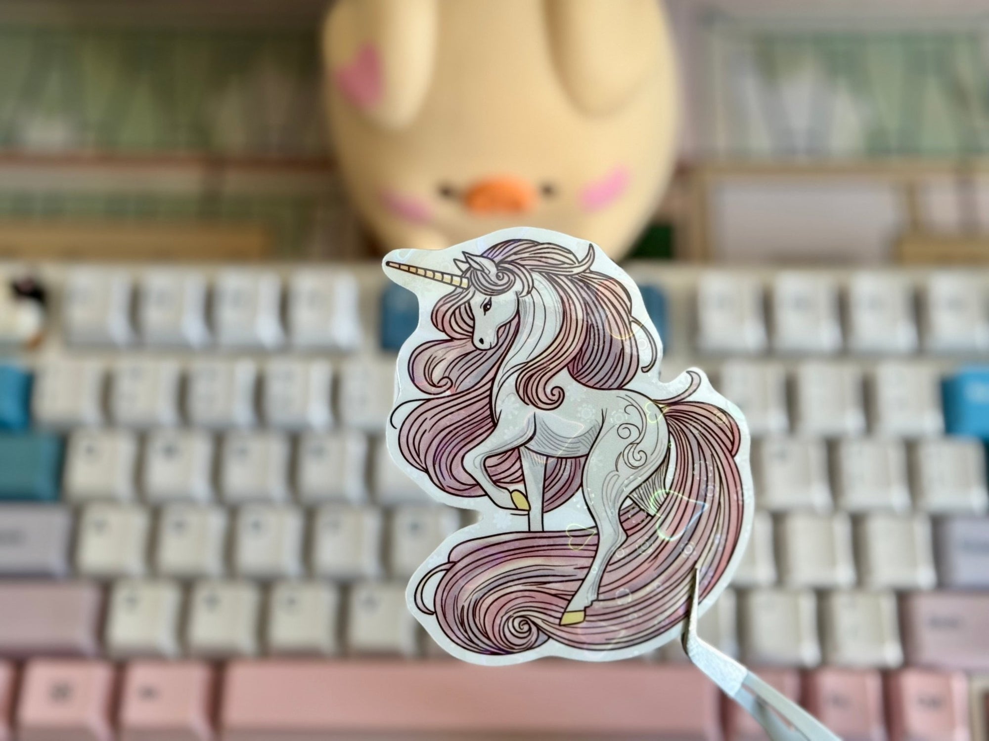 Unicorn Die Cut Sticker - Holographic | High - Quality Waterproof Sticker - Holographic | Curated Chroma Designs