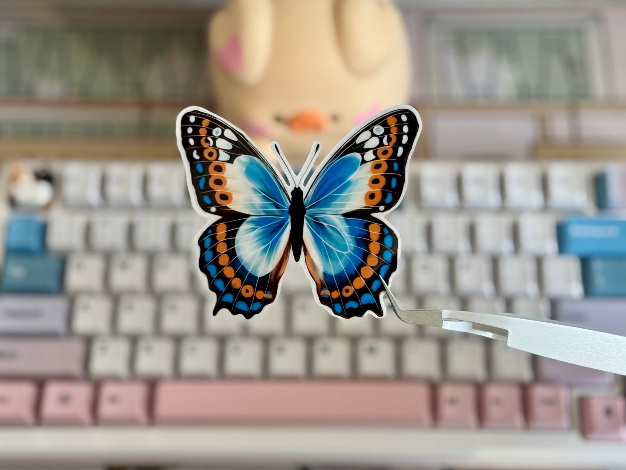 Vibrant Butterfly Die Cut Sticker - | High - Quality Waterproof Sticker - Clear | Curated Chroma Designs